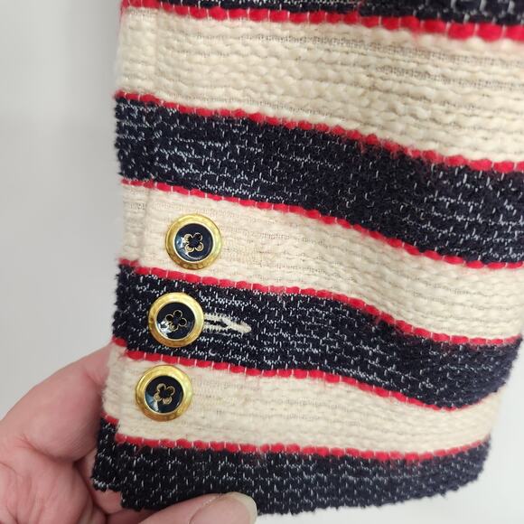 CAbi Love Carol Cruise Jacket Nautical Coat Striped Blue Red Ivory #5094 Women 6 - Picture 7 of 11